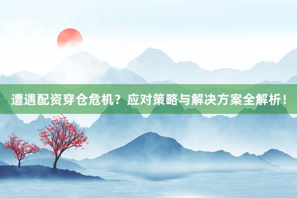 遭遇配资穿仓危机？应对策略与解决方案全解析！