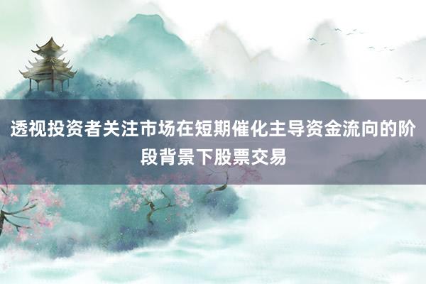 透视投资者关注市场在短期催化主导资金流向的阶段背景下股票交易