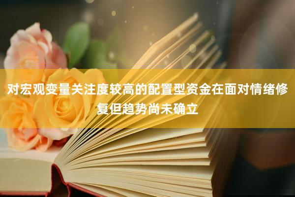 对宏观变量关注度较高的配置型资金在面对情绪修复但趋势尚未确立