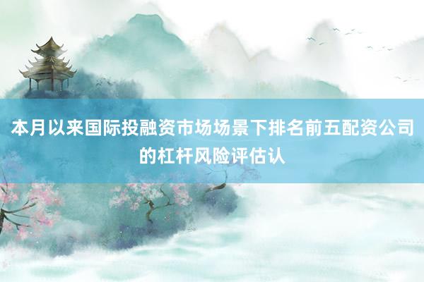 本月以来国际投融资市场场景下排名前五配资公司的杠杆风险评估认