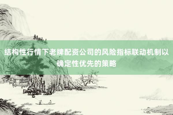 结构性行情下老牌配资公司的风险指标联动机制以确定性优先的策略