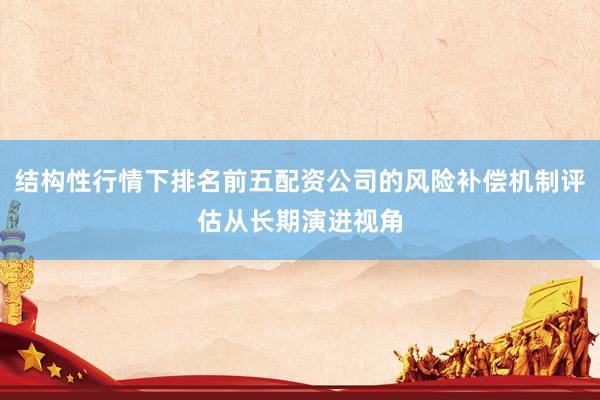 结构性行情下排名前五配资公司的风险补偿机制评估从长期演进视角
