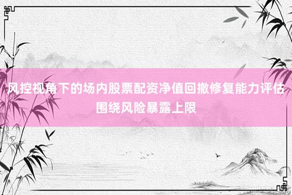 风控视角下的场内股票配资净值回撤修复能力评估围绕风险暴露上限